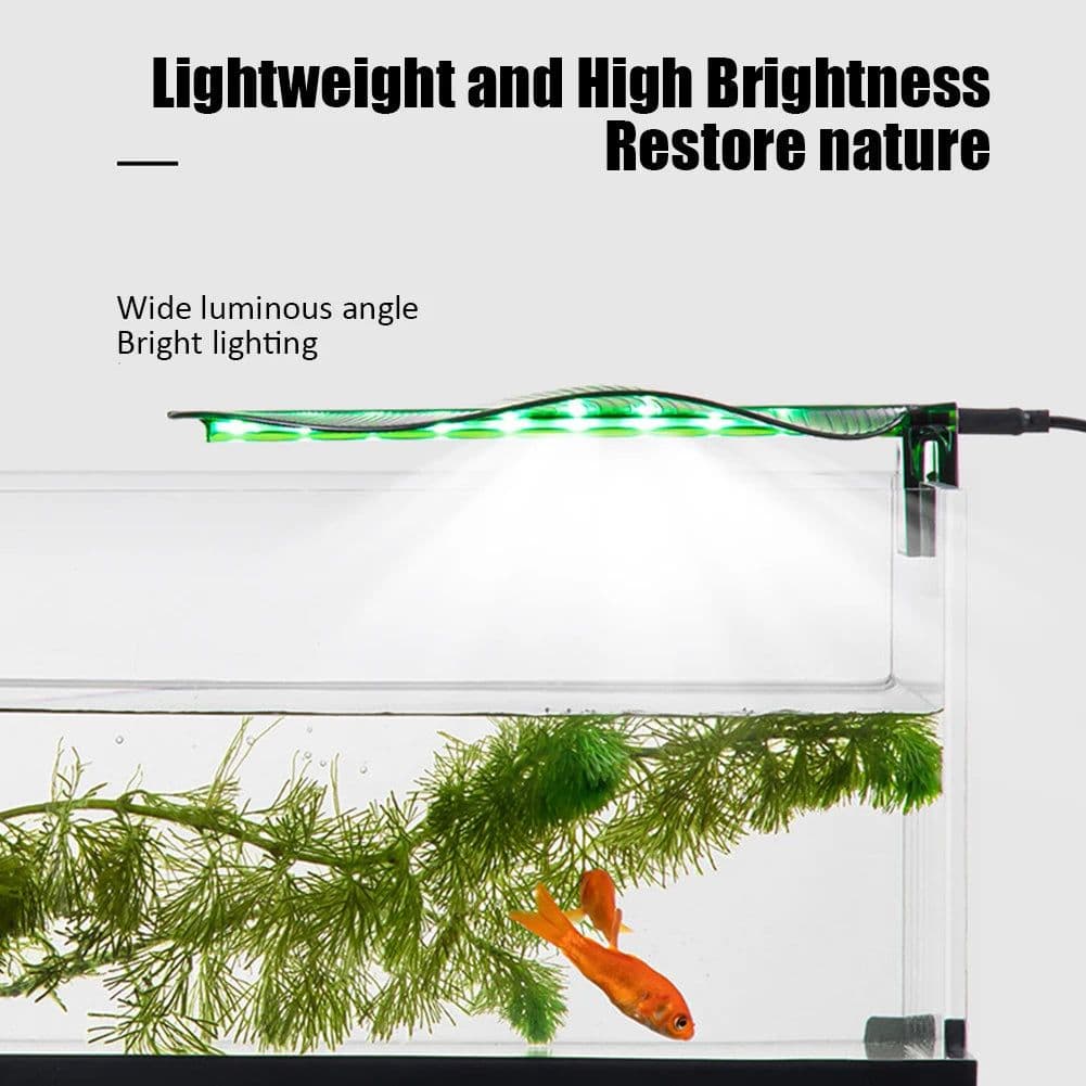 image-USB Aquarium Clip On Lighting Banana Leaf LED Decorative Lights for Fish Aquatic Pet Supplies Fish Tank Ecological Clip Lamp