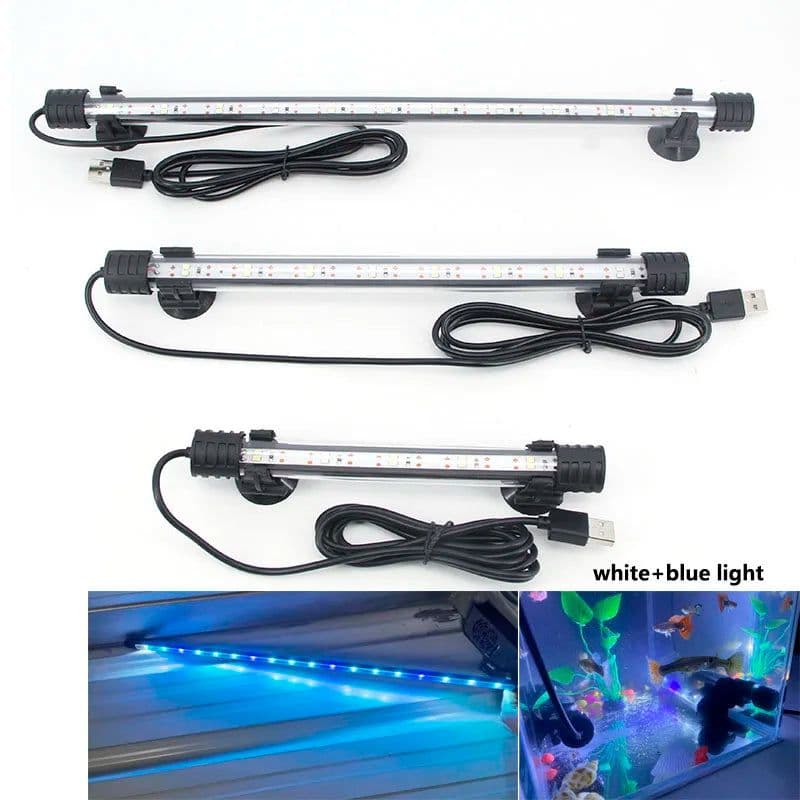 image-17/27/37cm USB 5v Submersible blue white LED Aquarium bule Light Fish plant grow light underwater for Tank Lighting Bar lamp B4