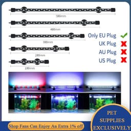 image-EU Plug 90-260V LED Light for Aquarium 4W-12W Waterproof Fish Tank Clip Light Underwater Decor Submersible Lamp Plant Grow Lamp