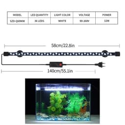 image-EU Plug 90-260V LED Light for Aquarium 4W-12W Waterproof Fish Tank Clip Light Underwater Decor Submersible Lamp Plant Grow Lamp