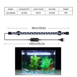 image-EU Plug 90-260V LED Light for Aquarium 4W-12W Waterproof Fish Tank Clip Light Underwater Decor Submersible Lamp Plant Grow Lamp