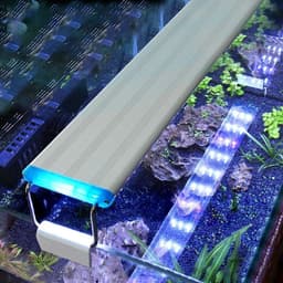 image-Aquarium LED Light Super Slim Fish Tank Aquatic Plant Grow Lighting Waterproof Bright Clip Lamp Blue LED 18-72cm for Plants 220v