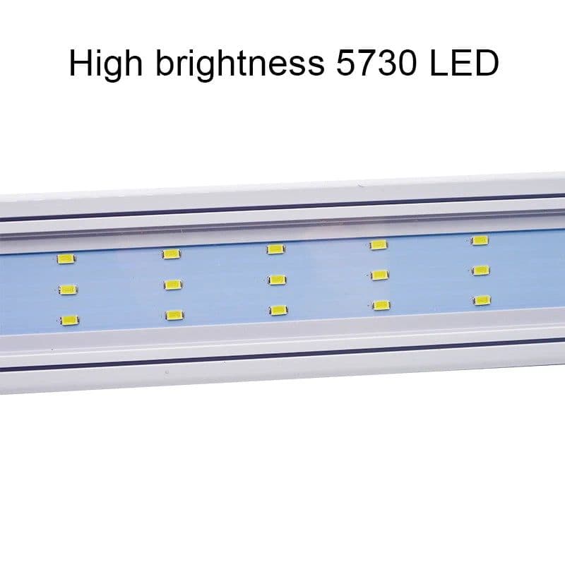 image-Aquarium LED Light Super Slim Fish Tank Aquatic Plant Grow Lighting Waterproof Bright Clip Lamp Blue LED 18-72cm for Plants 220v