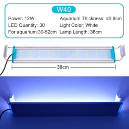 image-Aquarium LED Light Super Slim Fish Tank Aquatic Plant Grow Lighting Waterproof Bright Clip Lamp Blue LED 18-72cm for Plants 220v