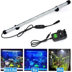 image-Submersible LED Aquarium Light Fish Tank Light with Timer Auto On/Off White & Blue Stick for Fish Tank 3 Light Mode Dimmable D30