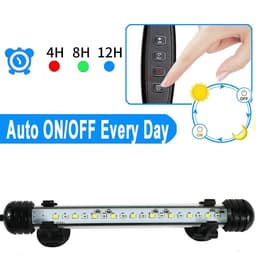 image-Submersible LED Aquarium Light Fish Tank Light with Timer Auto On/Off White & Blue Stick for Fish Tank 3 Light Mode Dimmable D30