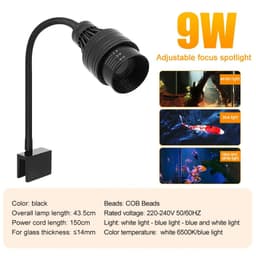 image-Aquarium Led Light Fish Tank Decoration Adjustable Focus Spotlight Plants Grow Lamp Turtle Reptiles Accessories 5w 7w 9w 12w 15w