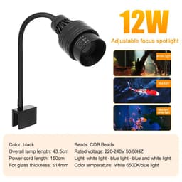 image-Aquarium Led Light Fish Tank Decoration Adjustable Focus Spotlight Plants Grow Lamp Turtle Reptiles Accessories 5w 7w 9w 12w 15w