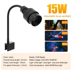 image-Aquarium Led Light Fish Tank Decoration Adjustable Focus Spotlight Plants Grow Lamp Turtle Reptiles Accessories 5w 7w 9w 12w 15w