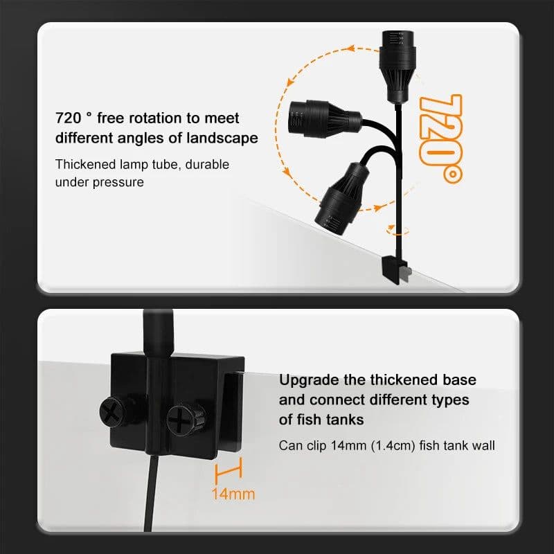 image-Aquarium Led Light Fish Tank Decoration Adjustable Focus Spotlight Plants Grow Lamp Turtle Reptiles Accessories 5w 7w 9w 12w 15w