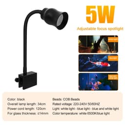 image-Aquarium Led Light Fish Tank Decoration Adjustable Focus Spotlight Plants Grow Lamp Turtle Reptiles Accessories 5w 7w 9w 12w 15w
