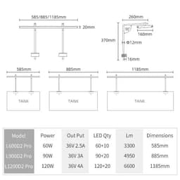 image-WEEK AQUA L Series APP Control Dimmer & Timer RRB+UVA FISH TANK Aquarium Lighting Planted Led Light