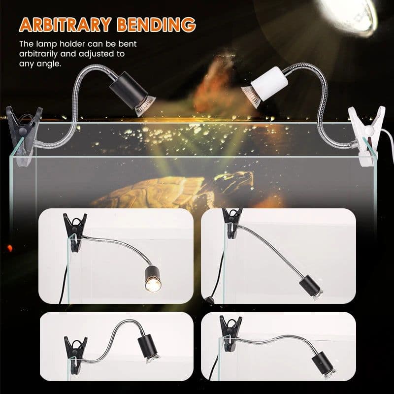 image-UVB E27 Pet Reptile Lamp Clip-on Bulb Lamp Holder Turtle Basking UV Heating Lamp Kit Tortoises Light Lizards Lighting