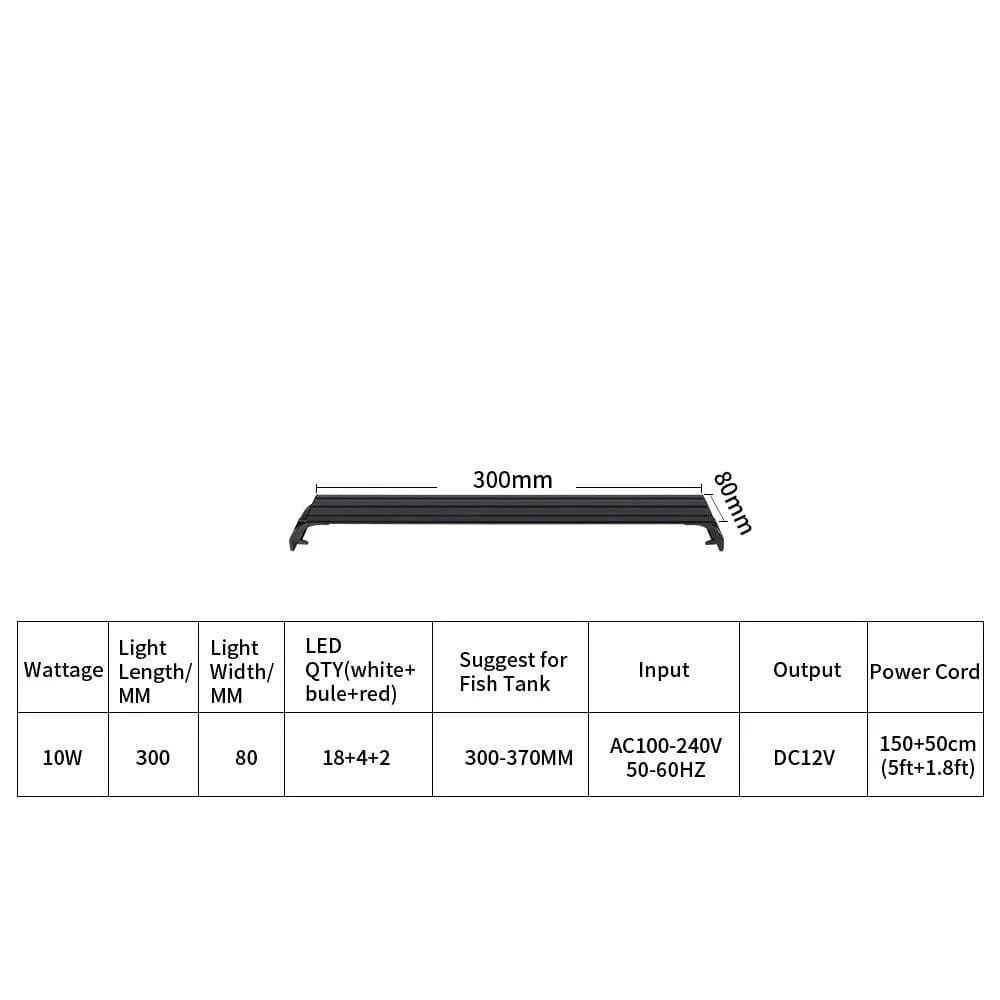 image-Aquarium 3 Color Adjust Light Timing Clip Aquatic Plants Lighting Waterproof 100~240V Fish Tanks 20-63CM