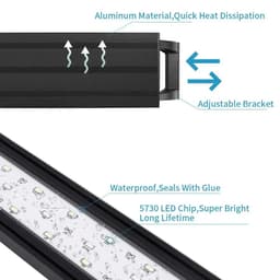 image-Aquarium 3 Color Adjust Light Timing Clip Aquatic Plants Lighting Waterproof 100~240V Fish Tanks 20-63CM