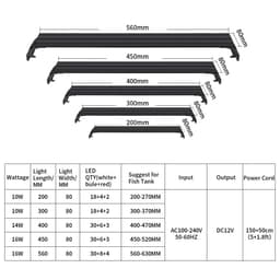 image-Aquarium 3 Color Adjust Light Timing Clip Aquatic Plants Lighting Waterproof 100~240V Fish Tanks 20-63CM