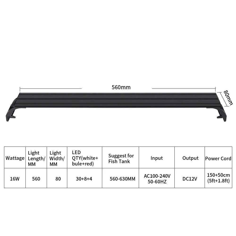 image-Aquarium 3 Color Adjust Light Timing Clip Aquatic Plants Lighting Waterproof 100~240V Fish Tanks 20-63CM