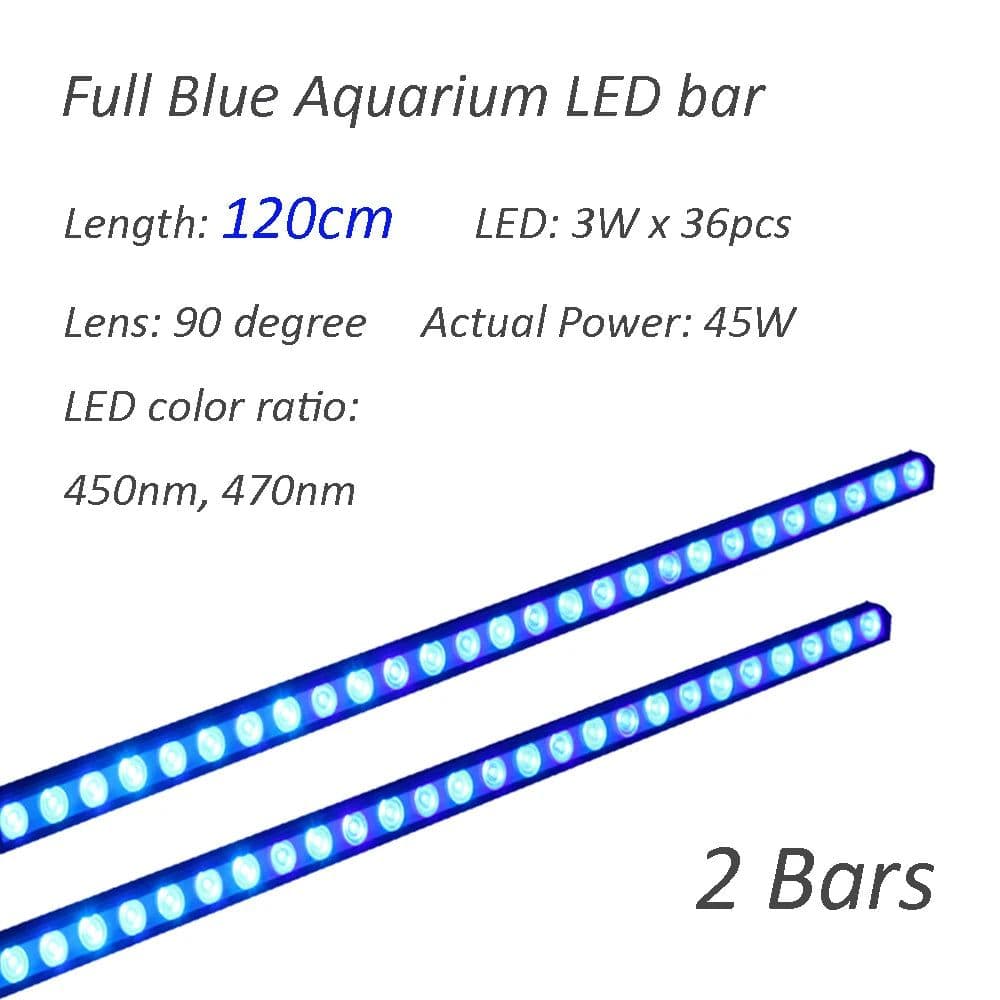 image-4ft 5ft Aquarium Reef Bar Blue UV LED Color 36x3W 45x3W Marine Reef Farm Use LED Light With Timer Dimmer 180 degree Bracket