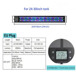 image-New Mould 60/75/90/120cm Fish Tank aquaculture Aquarium LED Light Programmable LED Aquarium light With Bracket with timer