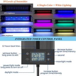image-New Mould 60/75/90/120cm Fish Tank aquaculture Aquarium LED Light Programmable LED Aquarium light With Bracket with timer
