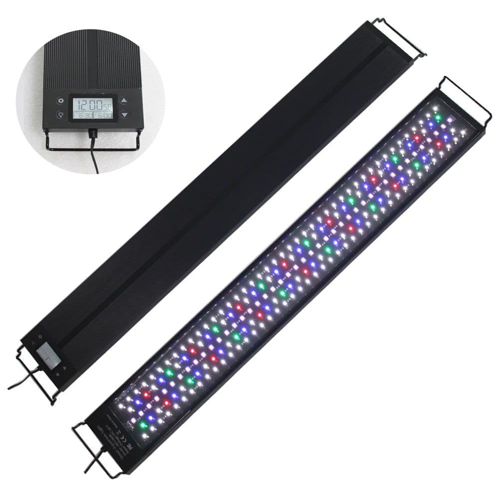 image-New Mould 60/75/90/120cm Fish Tank aquaculture Aquarium LED Light Programmable LED Aquarium light With Bracket with timer