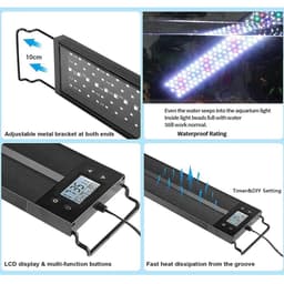 image-New Mould 60/75/90/120cm Fish Tank aquaculture Aquarium LED Light Programmable LED Aquarium light With Bracket with timer