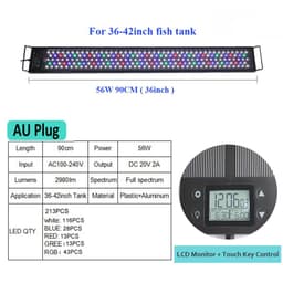image-New Mould 60/75/90/120cm Fish Tank aquaculture Aquarium LED Light Programmable LED Aquarium light With Bracket with timer