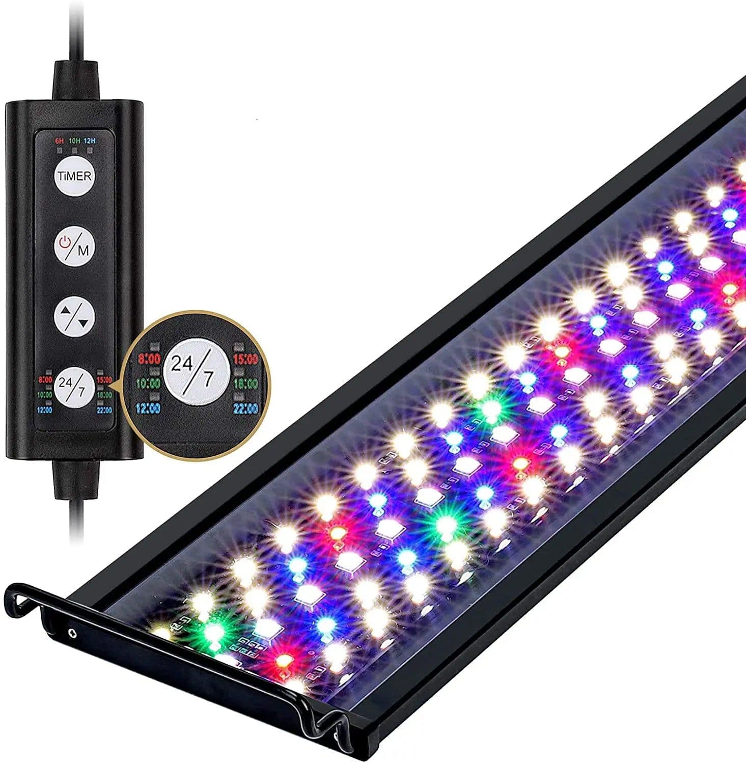image-Fullgain 24/7 Aquarium LED Light Full Spectrum Adjustable Plant Grow Lamps WRGB Fish Tank Waterproof Lightings Accessories