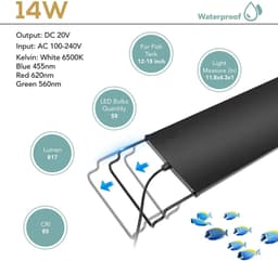 image-Fullgain 24/7 Aquarium LED Light Full Spectrum Adjustable Plant Grow Lamps WRGB Fish Tank Waterproof Lightings Accessories