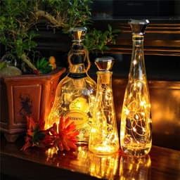image-Updated Solar Wine Bottle Lights 2M 20 LED Copper Wire Fairy Garland String Lights for Xmas Wedding Party Decor 4/8/10 Pack