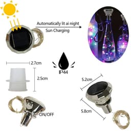 image-Updated Solar Wine Bottle Lights 2M 20 LED Copper Wire Fairy Garland String Lights for Xmas Wedding Party Decor 4/8/10 Pack