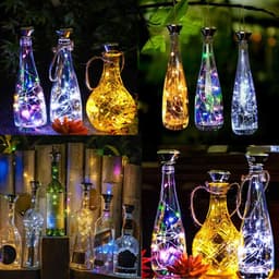 image-Updated Solar Wine Bottle Lights 2M 20 LED Copper Wire Fairy Garland String Lights for Xmas Wedding Party Decor 4/8/10 Pack