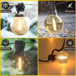 image-G40 String Lights Solar Festoon LED Patio Lamps Solar String Outdoor For Camping Garden Party Wedding Terrace Decoration