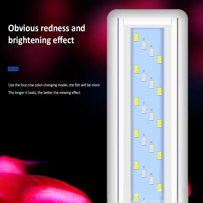 image-Ultra-thin LED Aquarium Lighting RGB Aquatic Plant Light Retractable Waterproof Clip for Fish Tank110v 220v Blue and White Light