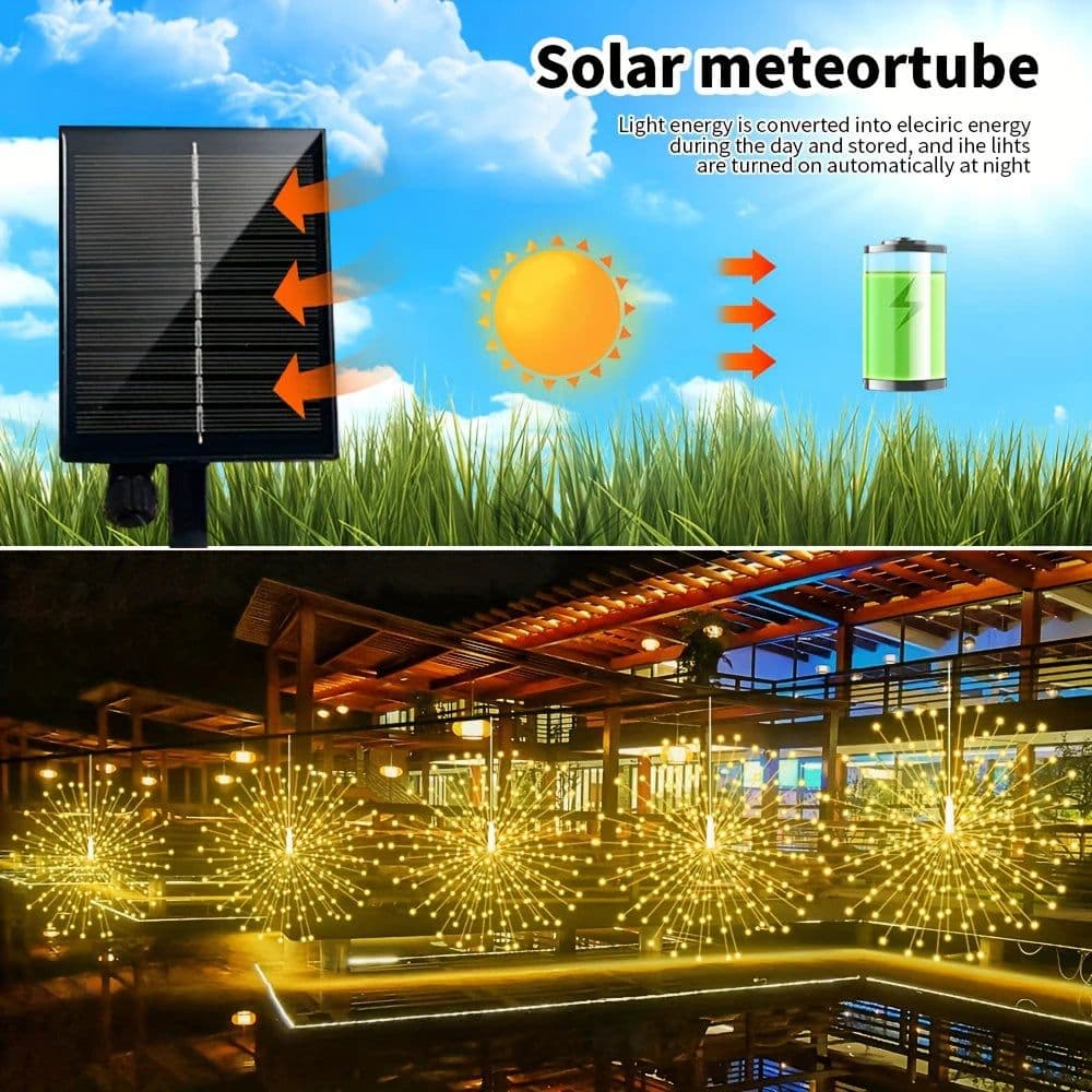 image-Solar Lights Outdoor Waterproof Solar Garden Lights 8 Modes 360 480 Led Fairy Lights for Garden Patio Tree Decorations Lights