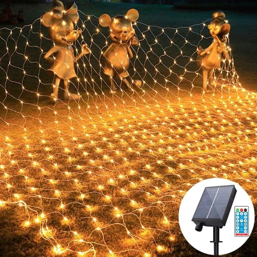 image-Solar LED Net String Lights 96-200 LEDs Christmas Decor