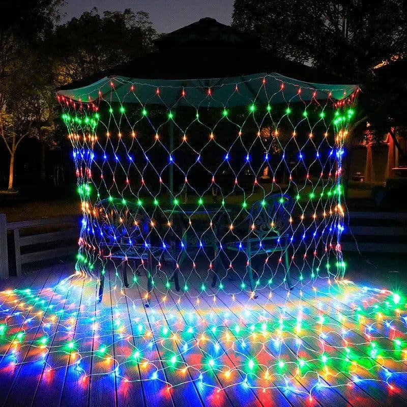 image-Solar LED Net String Lights 96-200 LEDs Christmas Decor