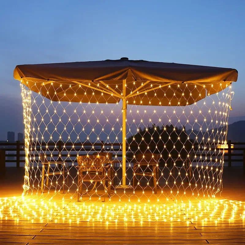 image-Solar LED Net String Lights 96-200 LEDs Christmas Decor