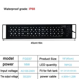 image-Fish Tank 24/7 Full Spectrum Lighting LED Light Aquarium Decoration Aquatic Plant Growth Lamp Waterproof 100V-240V 30-60cm