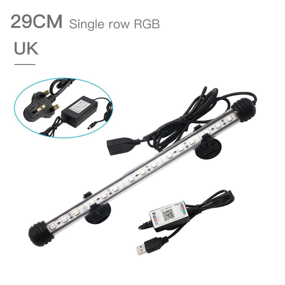 image-Zhongji 19CM-59CM Aquarium LED Lighting Bluetooth APP Remote Control RGB Waterproof Fish Tank Lights Lamp For Aquarium Plants