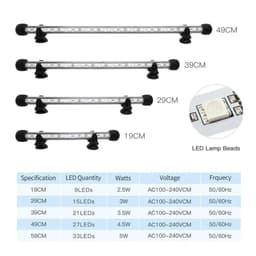image-Zhongji 19CM-59CM Aquarium LED Lighting Bluetooth APP Remote Control RGB Waterproof Fish Tank Lights Lamp For Aquarium Plants