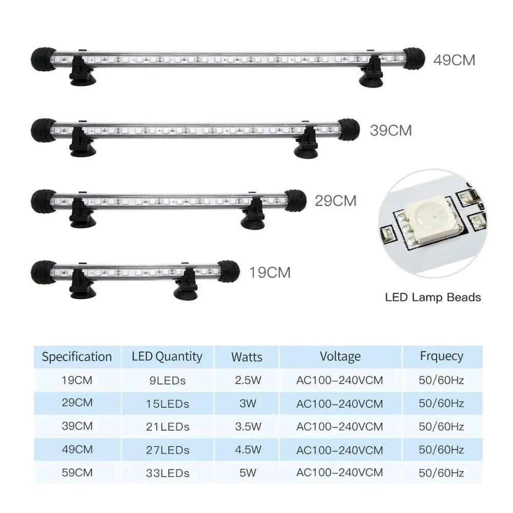 image-Zhongji 19CM-59CM Aquarium LED Lighting Bluetooth APP Remote Control RGB Waterproof Fish Tank Lights Lamp For Aquarium Plants