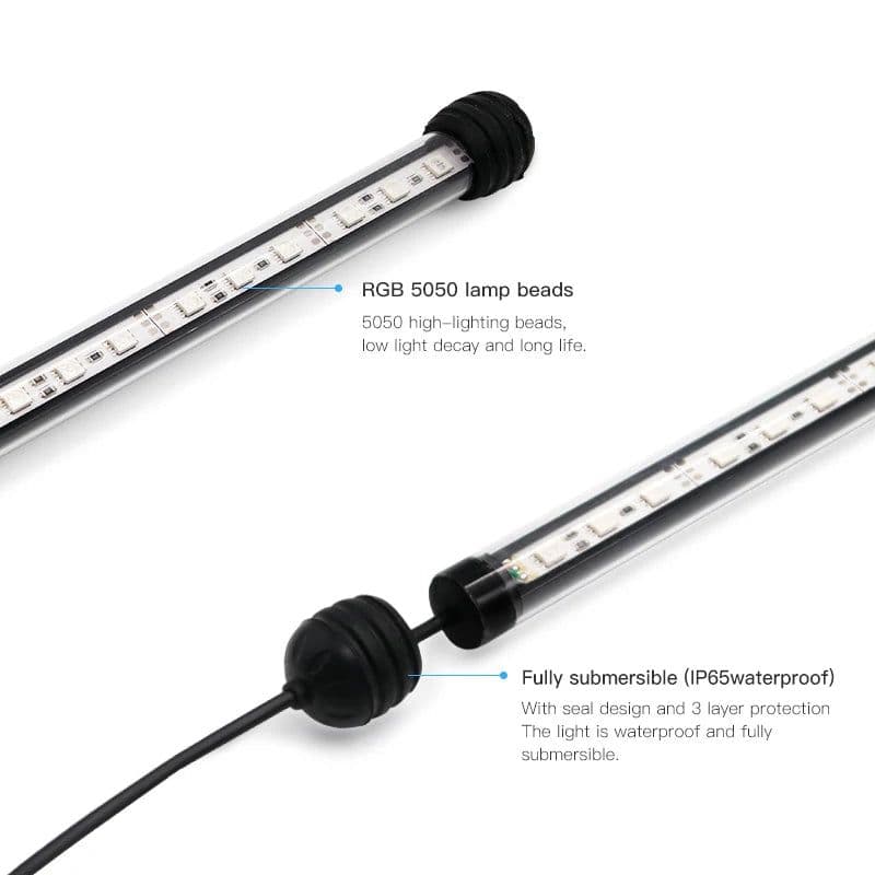 image-Zhongji 19CM-59CM Aquarium LED Lighting Bluetooth APP Remote Control RGB Waterproof Fish Tank Lights Lamp For Aquarium Plants