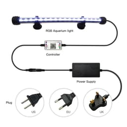 image-Zhongji 19CM-59CM Aquarium LED Lighting Bluetooth APP Remote Control RGB Waterproof Fish Tank Lights Lamp For Aquarium Plants