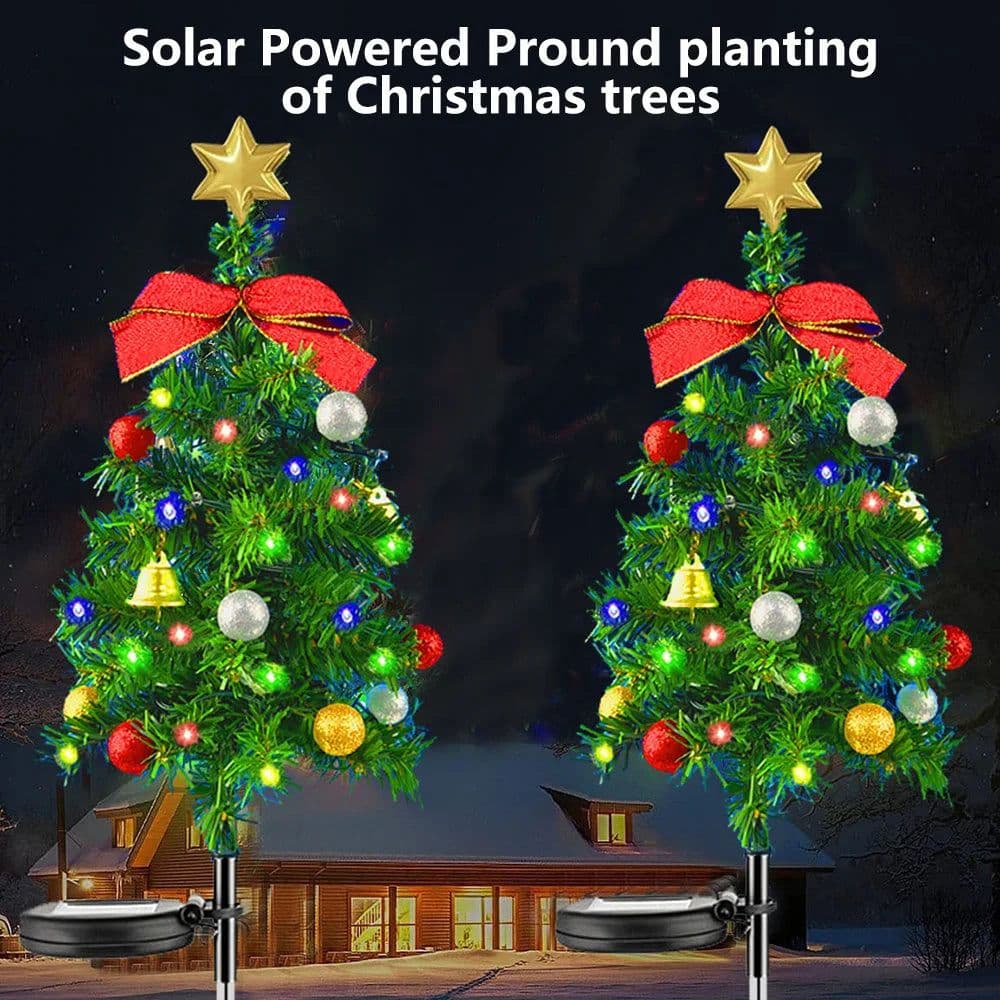 image-Solar Christmas Tree Decor Lights Outdoors Waterproof LED Lawn Garden Patio Porch Landscape Lamps Christmas Party Gifts