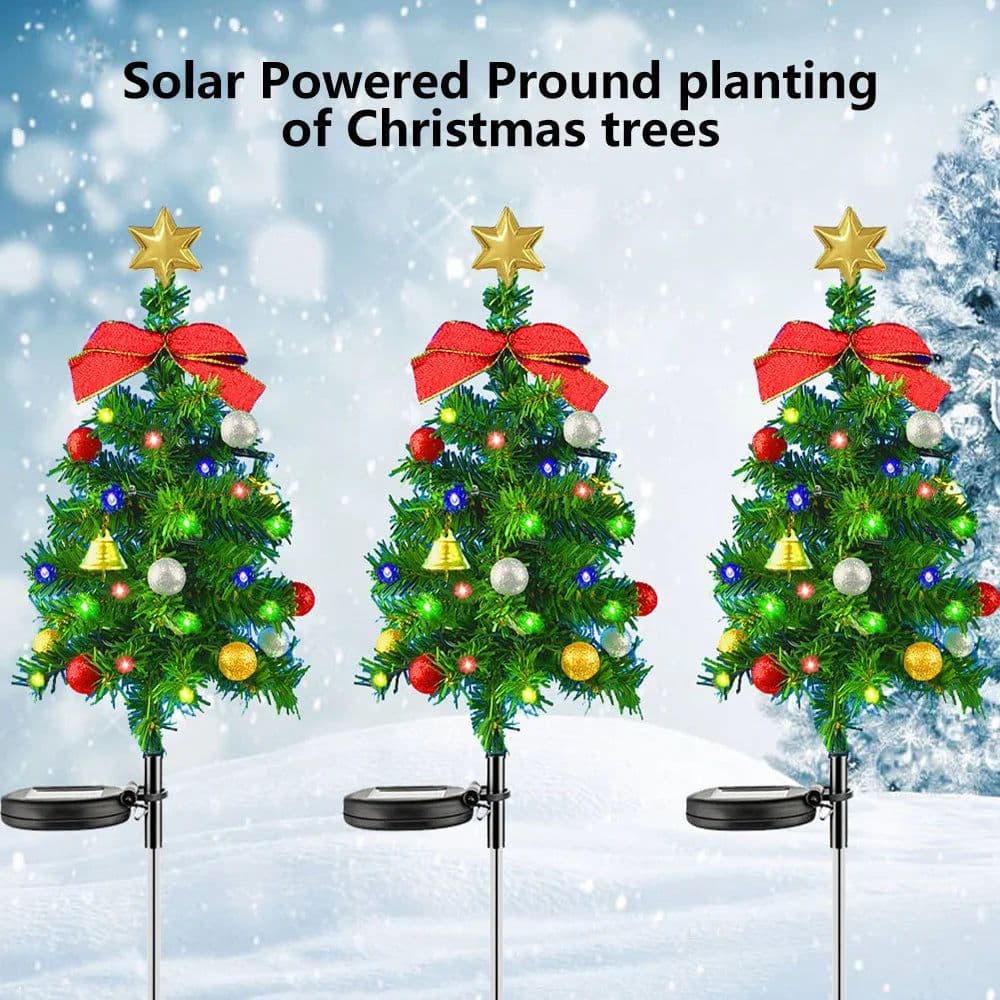 image-Solar Christmas Tree Decor Lights Outdoors Waterproof LED Lawn Garden Patio Porch Landscape Lamps Christmas Party Gifts
