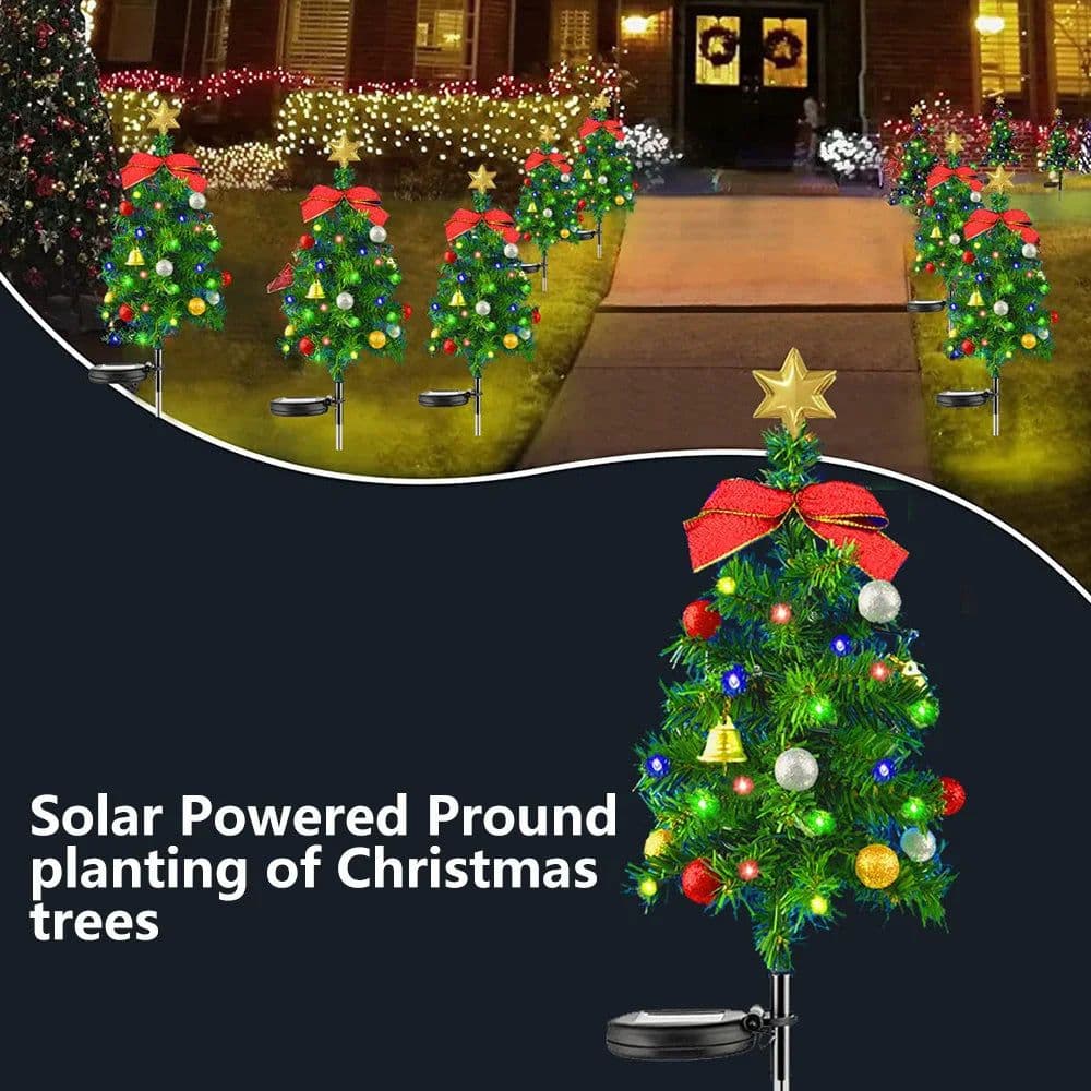 image-Solar Christmas Tree Decor Lights Outdoors Waterproof LED Lawn Garden Patio Porch Landscape Lamps Christmas Party Gifts