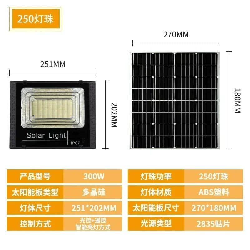 image-50w 100w 200w 300w 500w Solar Flood Lights LED Solar Powered Spotlight Outdoor Waterproof Reflector Solar with Remote Control