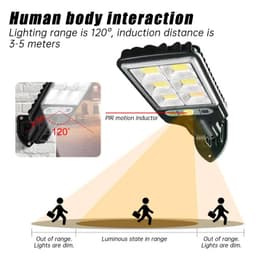 image-Motion Sensor Solar Lights Outdoor Waterproof Garden Light Street Light Wall Lamp Security Lamp 1200Mah With 3 Lighting Modes