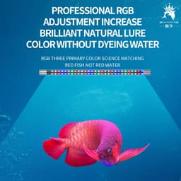 image-220V 17-53CM fish tank wide angle LED double row lighting tri-color variable aquarium diving lights color enhancement lights